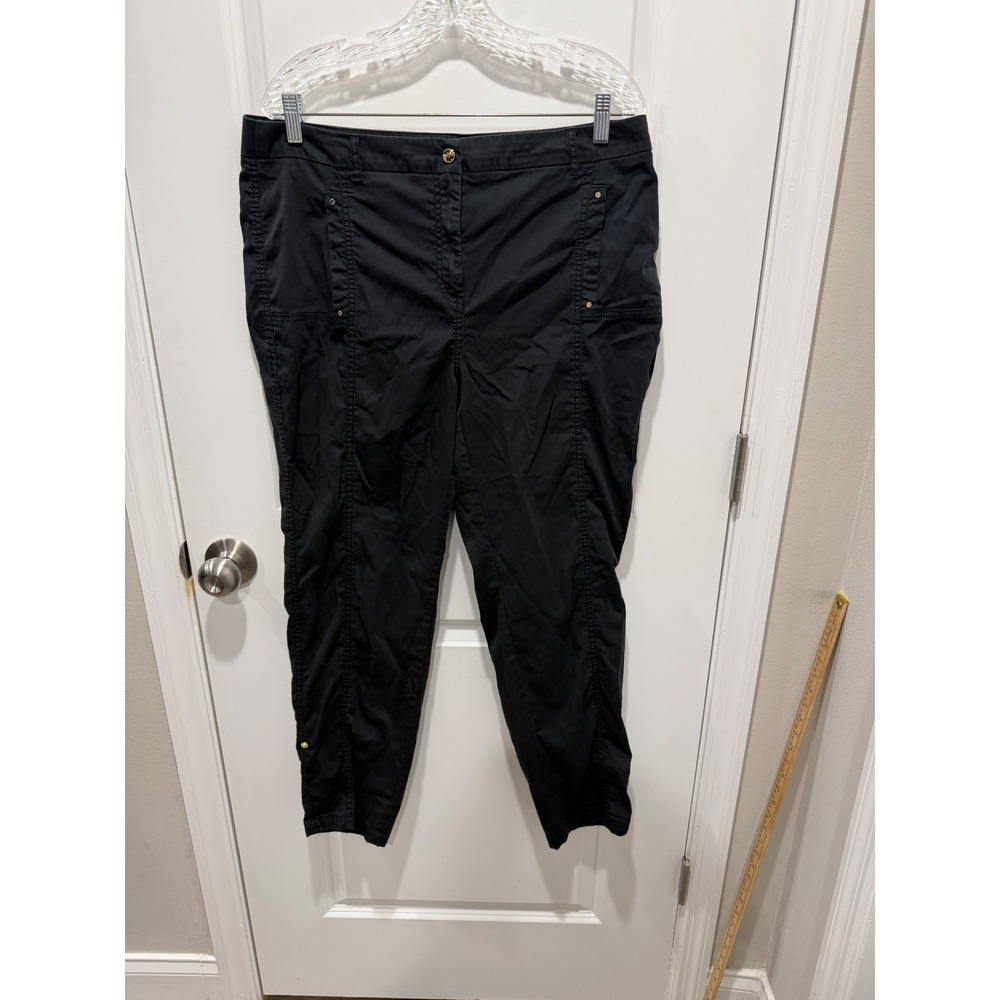 Chico's Women Ankle Pants Stretch Cotton Nylon Black Size 2.5